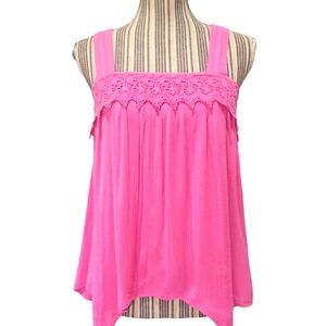 Wrangler Retro Women Lace Handkerchief hemline Tank Top Size S